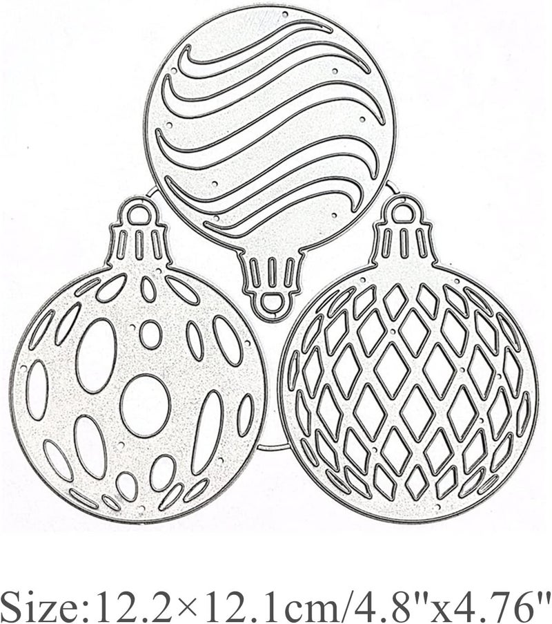 hinana 3pcs Christmas Bell Metal Die Cuts,Christmas Ball Frame Cutting Dies Cut Stencils for DIY Scrapbooking Photo Decorative Embossing Paper Dies for Scrapbooking Card Making - Image 2